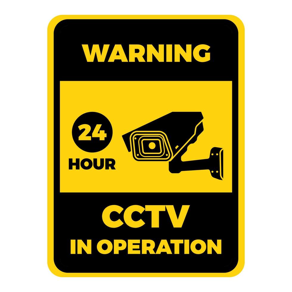 advertencia cctv en operación símbolo signo diseño vector ilustración