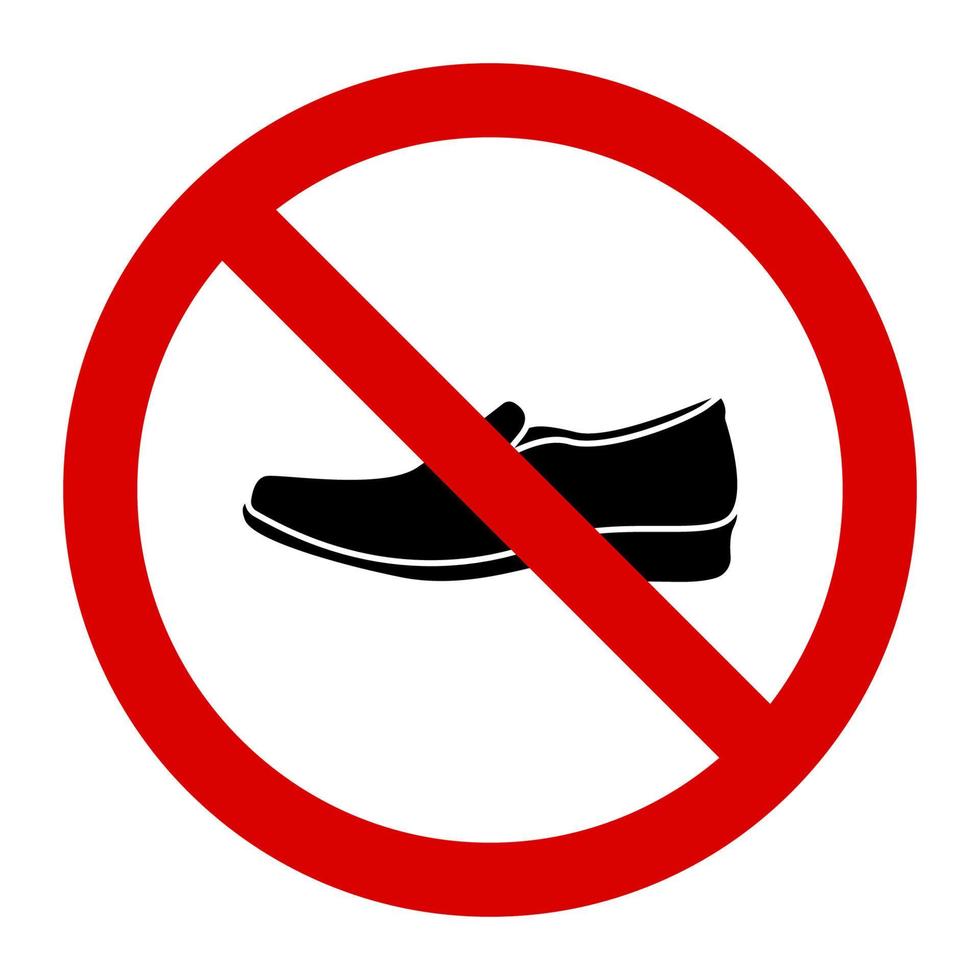 Warning no men shoe sign and symbol graphic design vector illustration