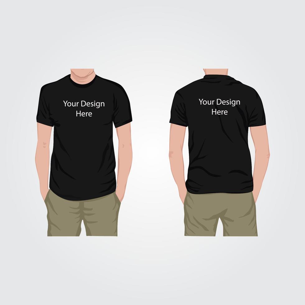 camiseta en modelos negros diseño ilustración vectorial vector