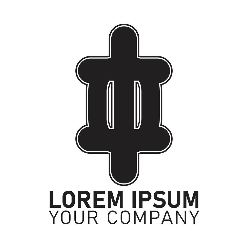 abstract logo black color on white background. vector logo design black and white, Vector Illustration.