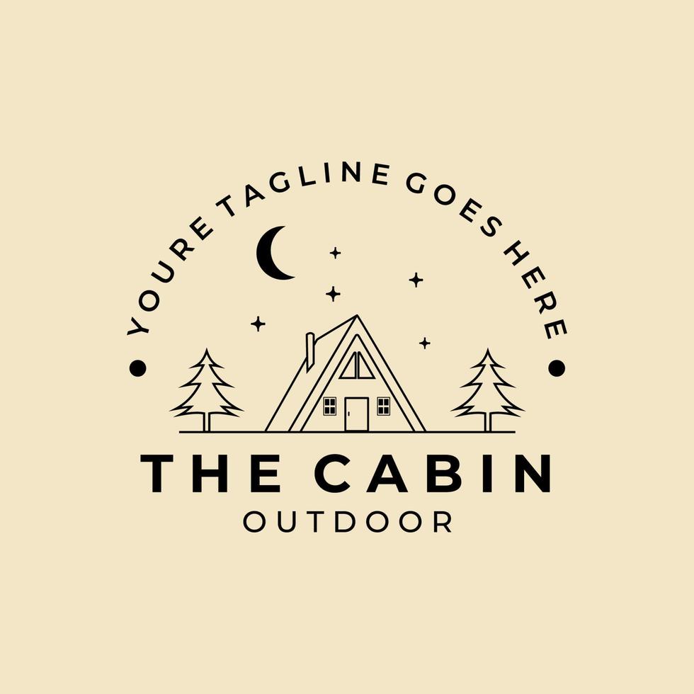 cabin logo minimalist vector line art design illustration