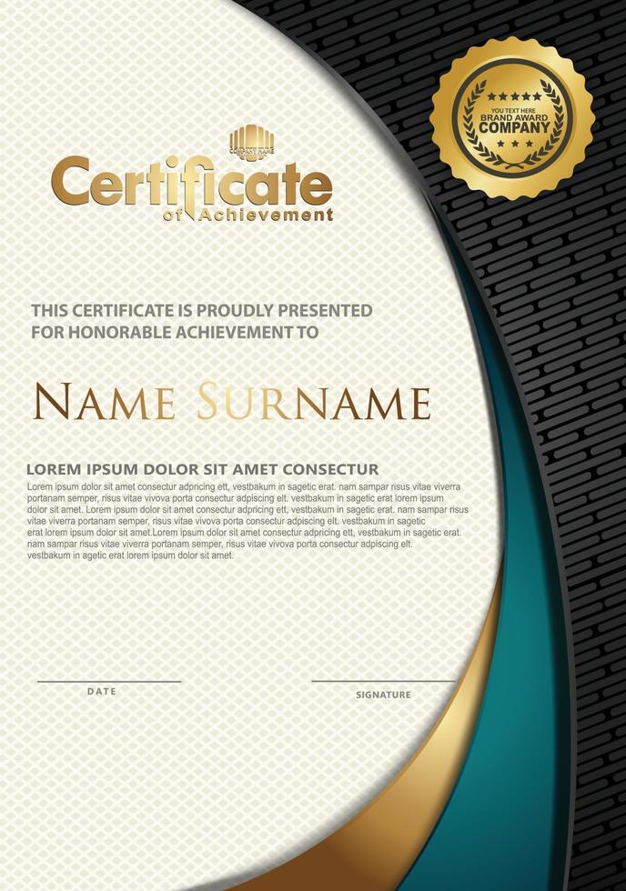 Certificate template with textured background, vector