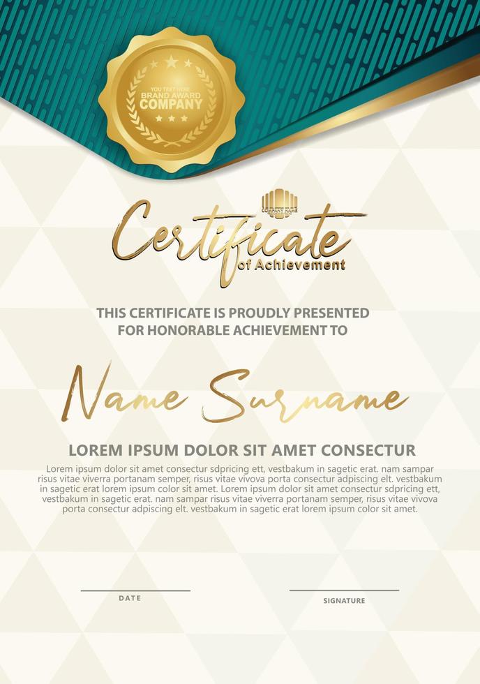 Certificate template with textured background, vector