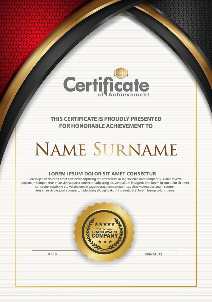 certificate template with luxury and texture pattern background vector