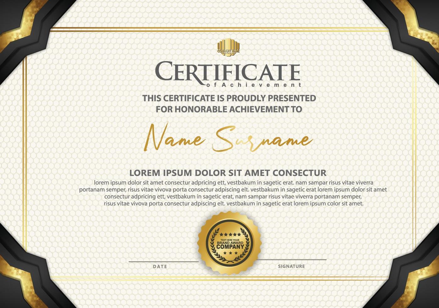 certificate template with luxury and texture pattern background vector