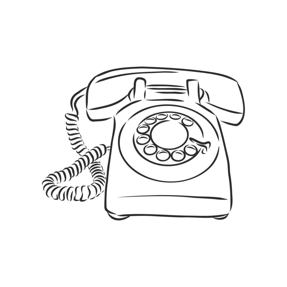 retro phone vector sketch