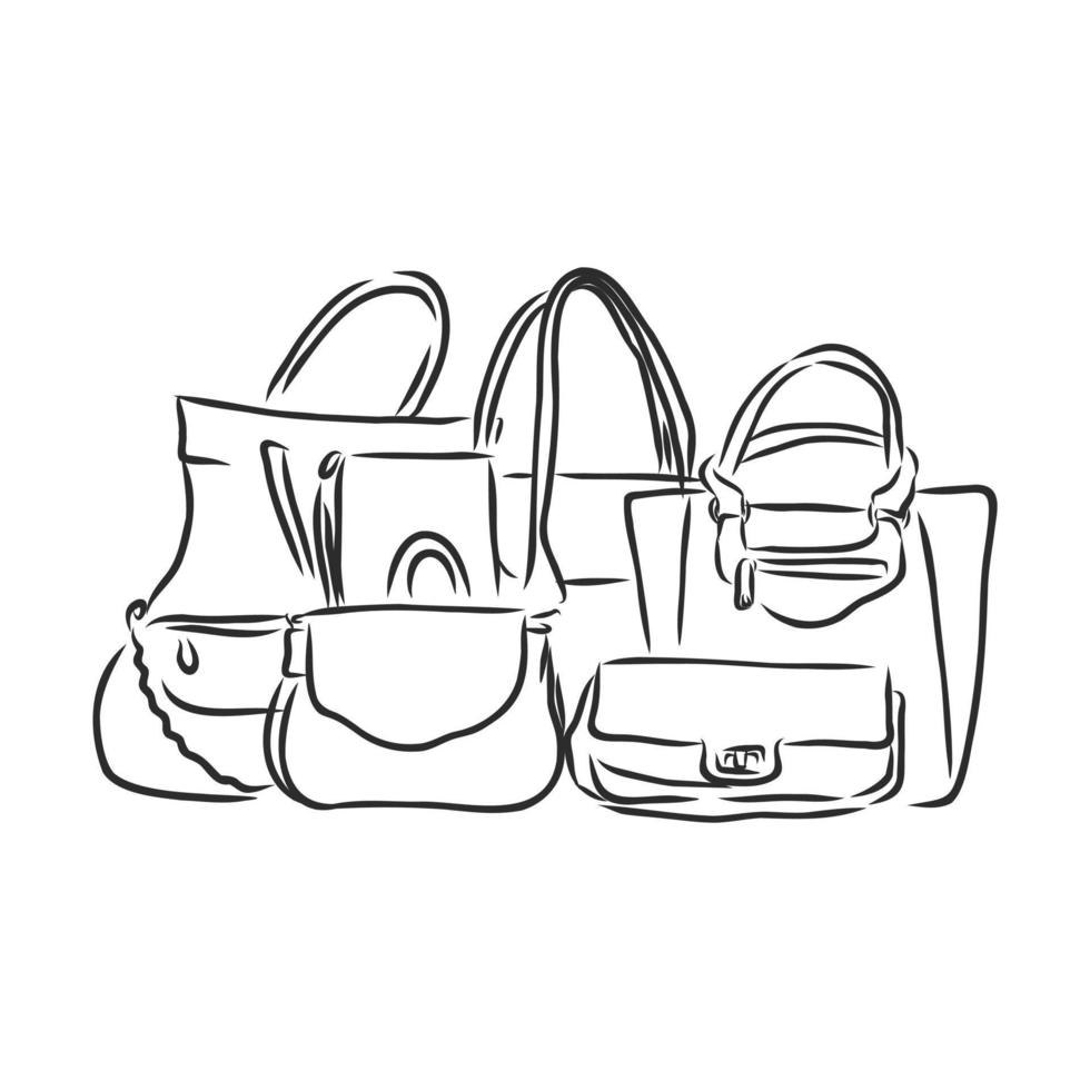 ladies' bag vector sketch