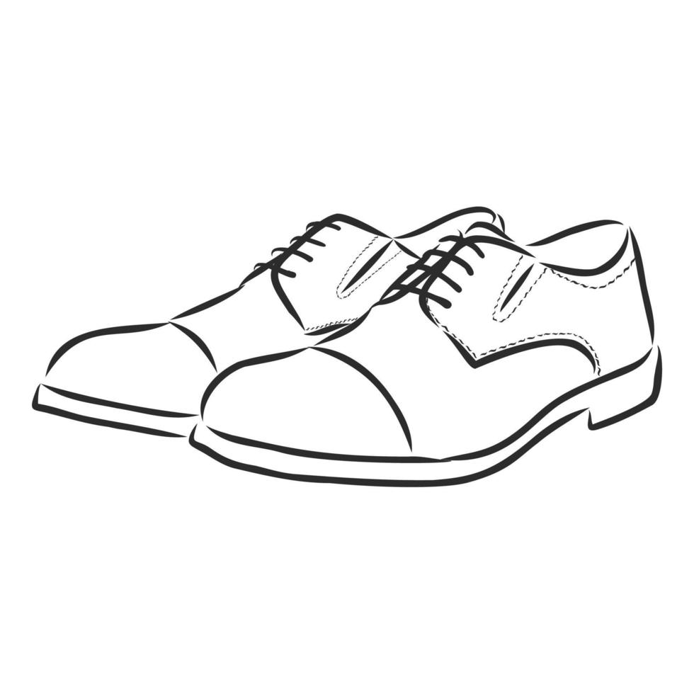 bosquejo del vector de los zapatos de los hombres