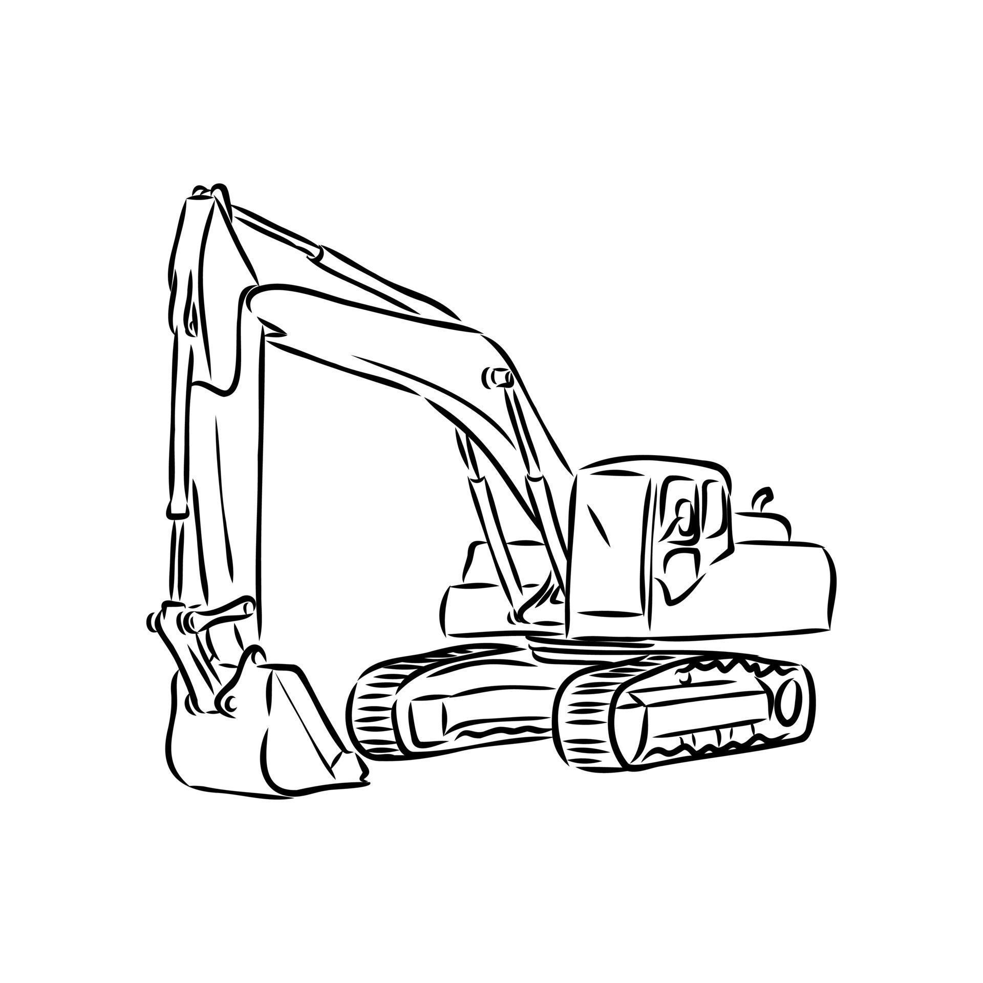 excavator vector sketch 8685960 Vector Art at Vecteezy