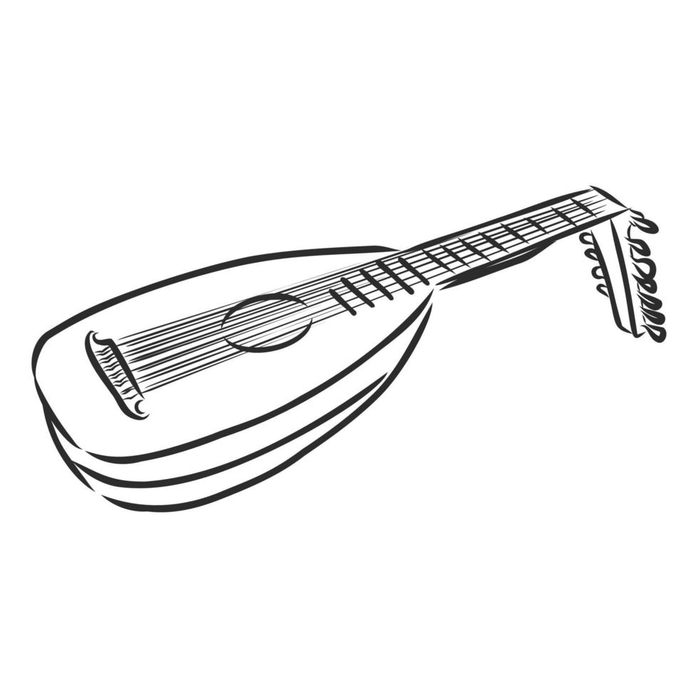 lute vector sketch 8686005 Vector Art at Vecteezy