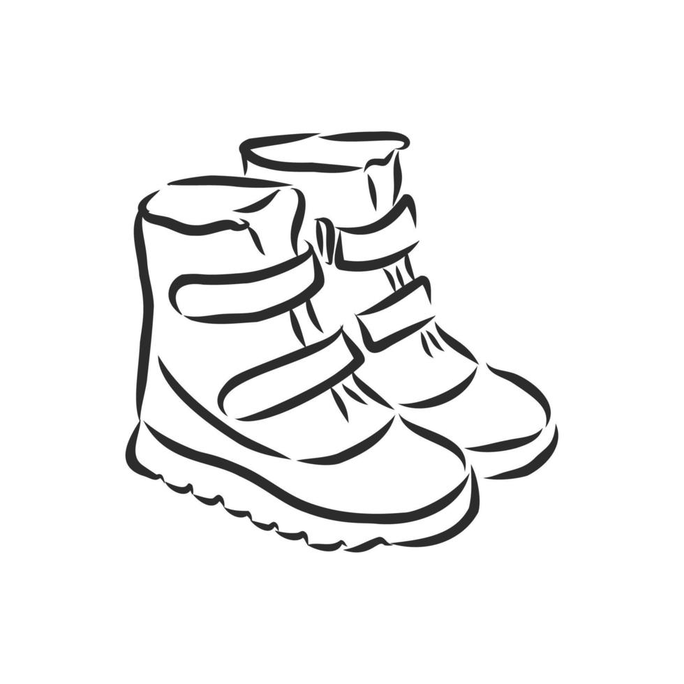 dibujo vectorial de zapatos para niños vector