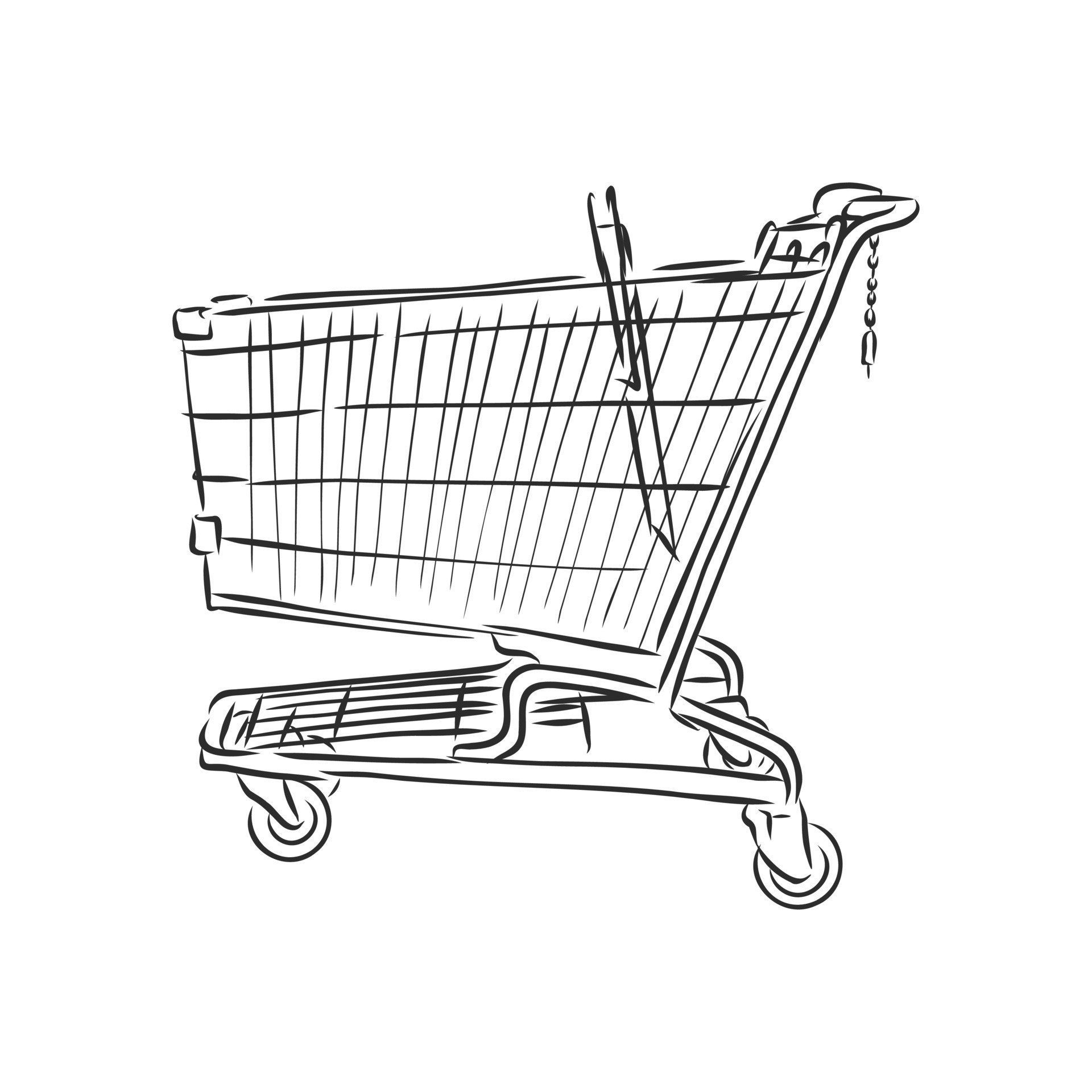 shopping cart vector sketch 8686039 Vector Art at Vecteezy