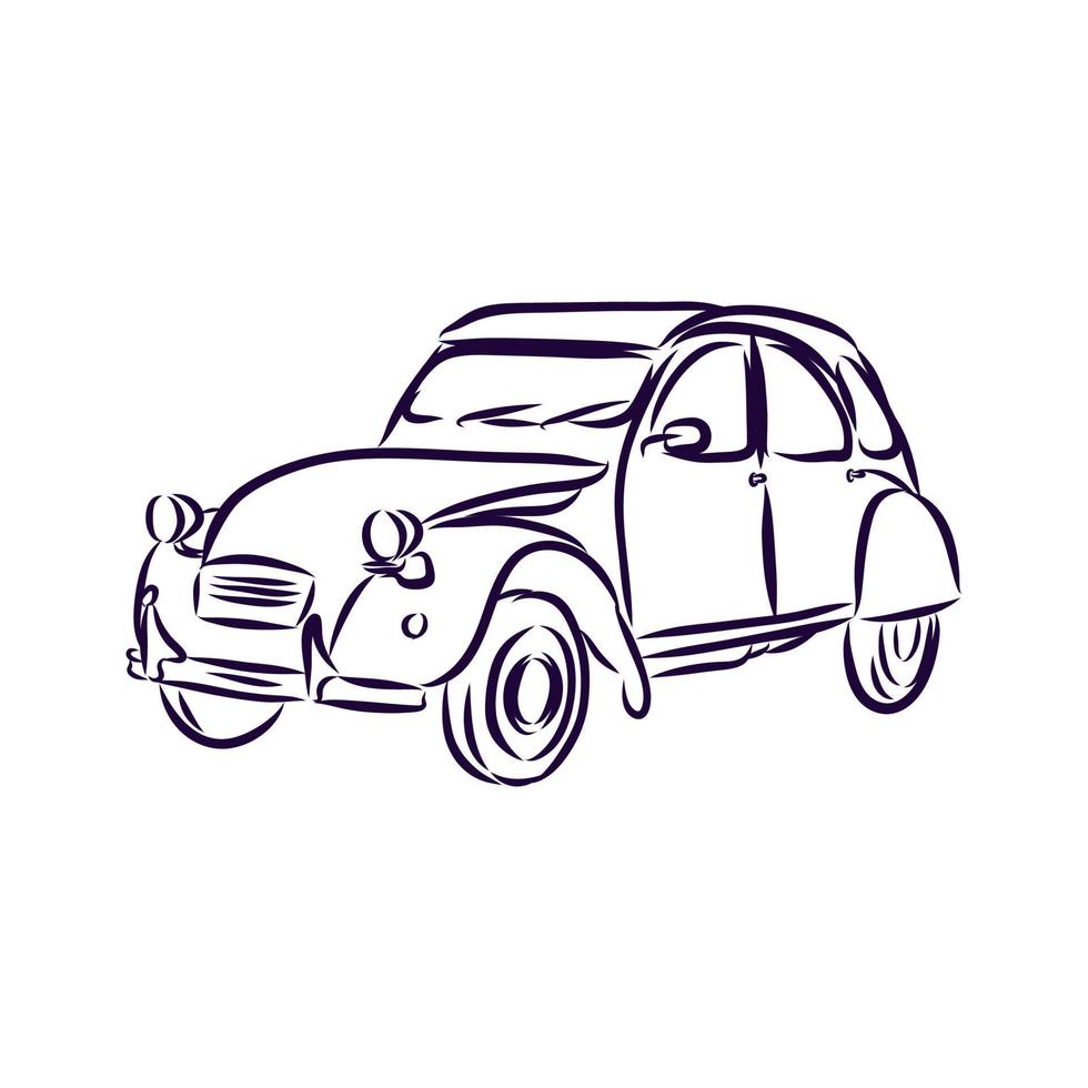 retro car vector sketch