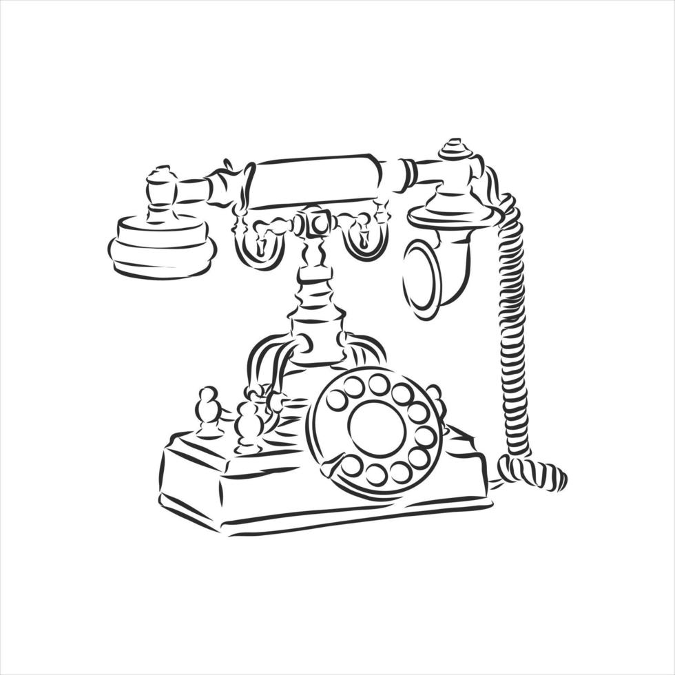 retro phone vector sketch