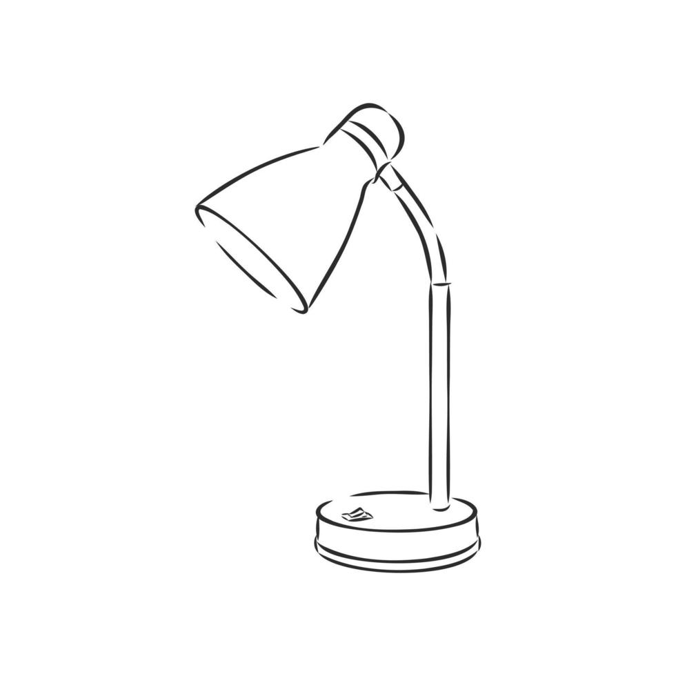 bosquejo del vector de la lámpara de mesa