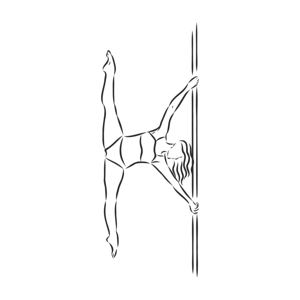 striptease pool dance vector sketch