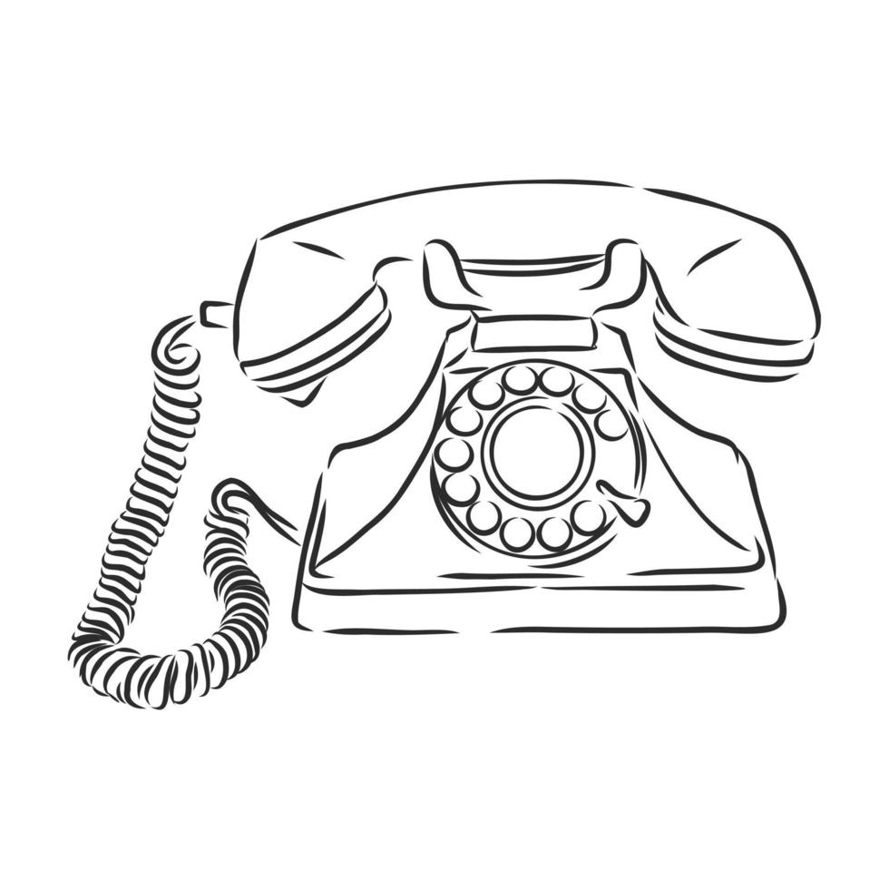 retro phone vector sketch