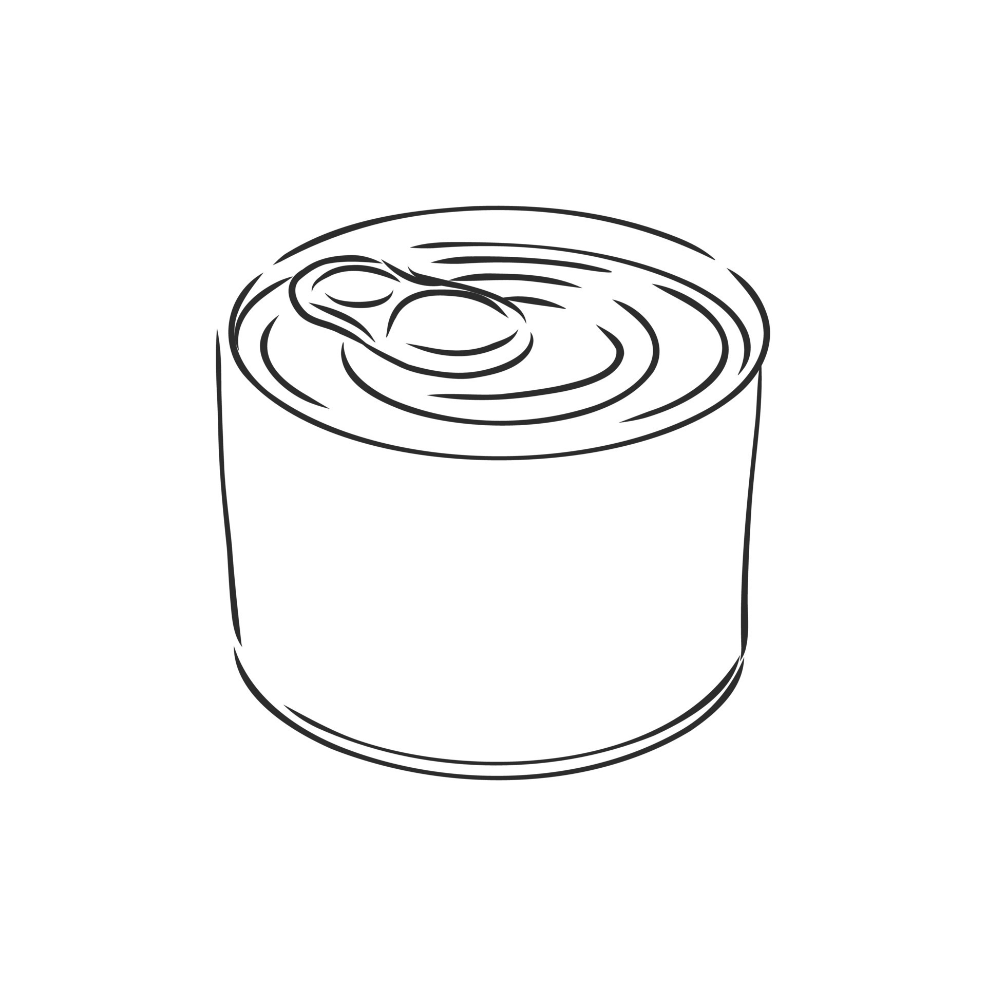 Hand drawn sketch cartoon illustration of tin can  CanStock