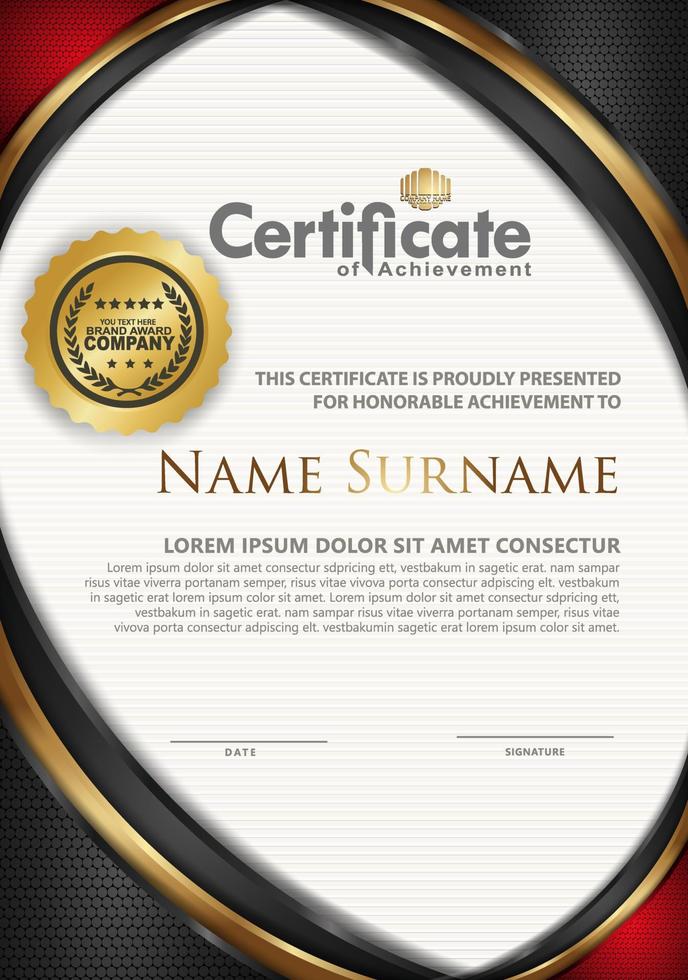 certificate template with luxury and texture pattern background vector