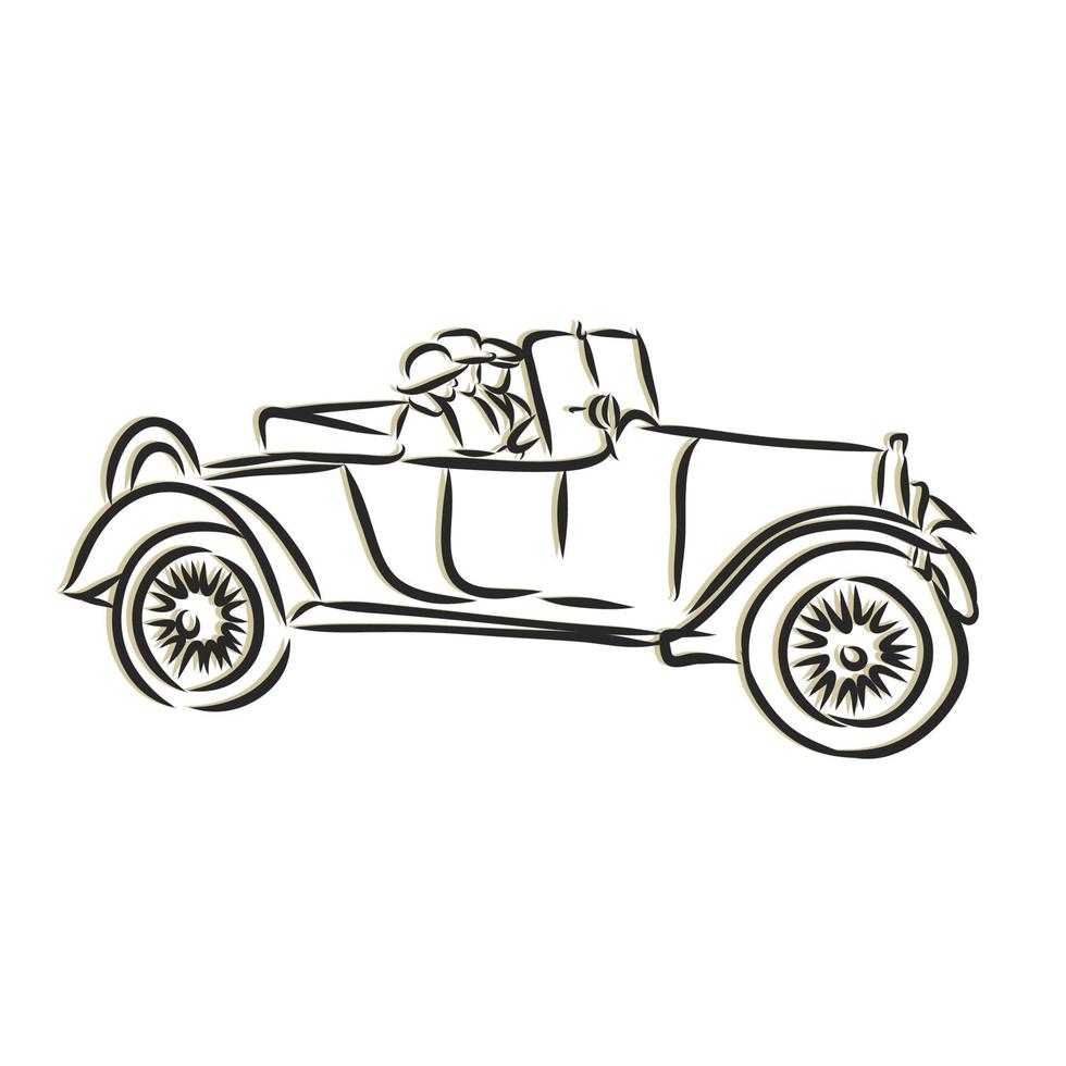 retro car vector sketch