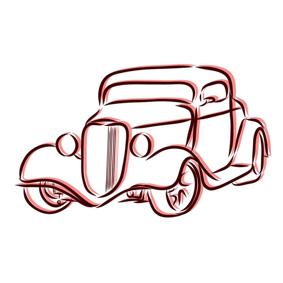 retro car vector sketch