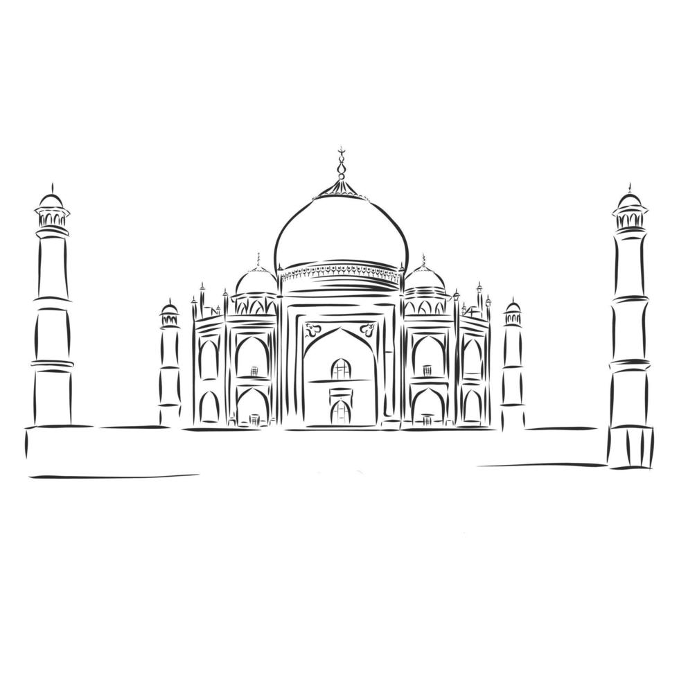 bosquejo del vector de taj mahal