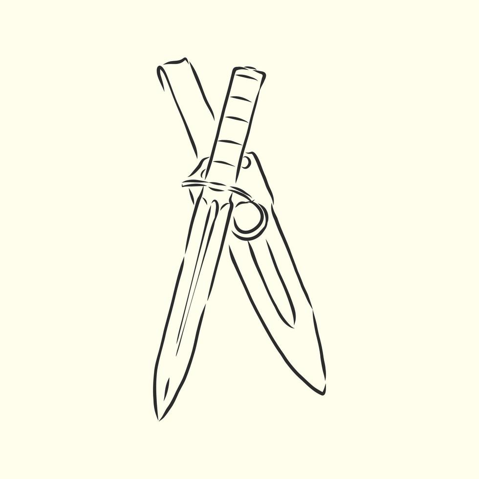 knife dagger vector sketch