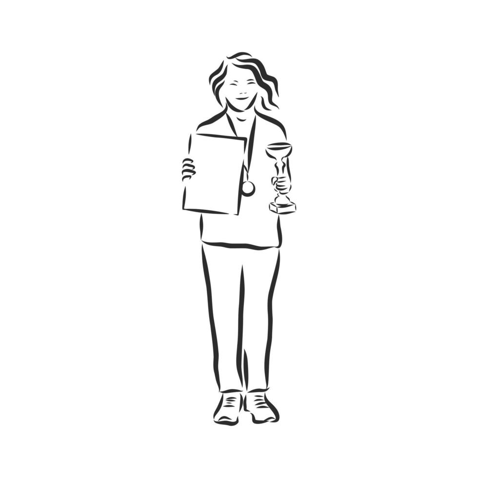 champion's cup vector sketch