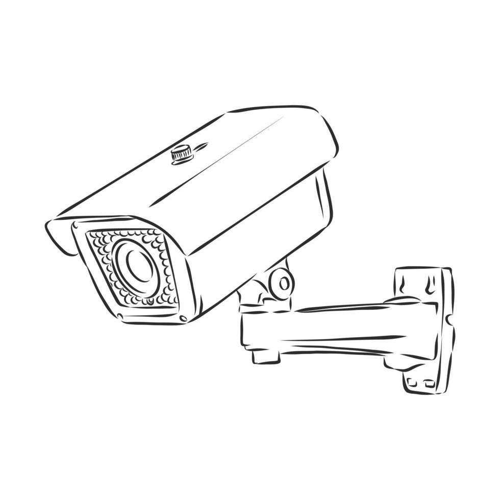 security camera vector sketch