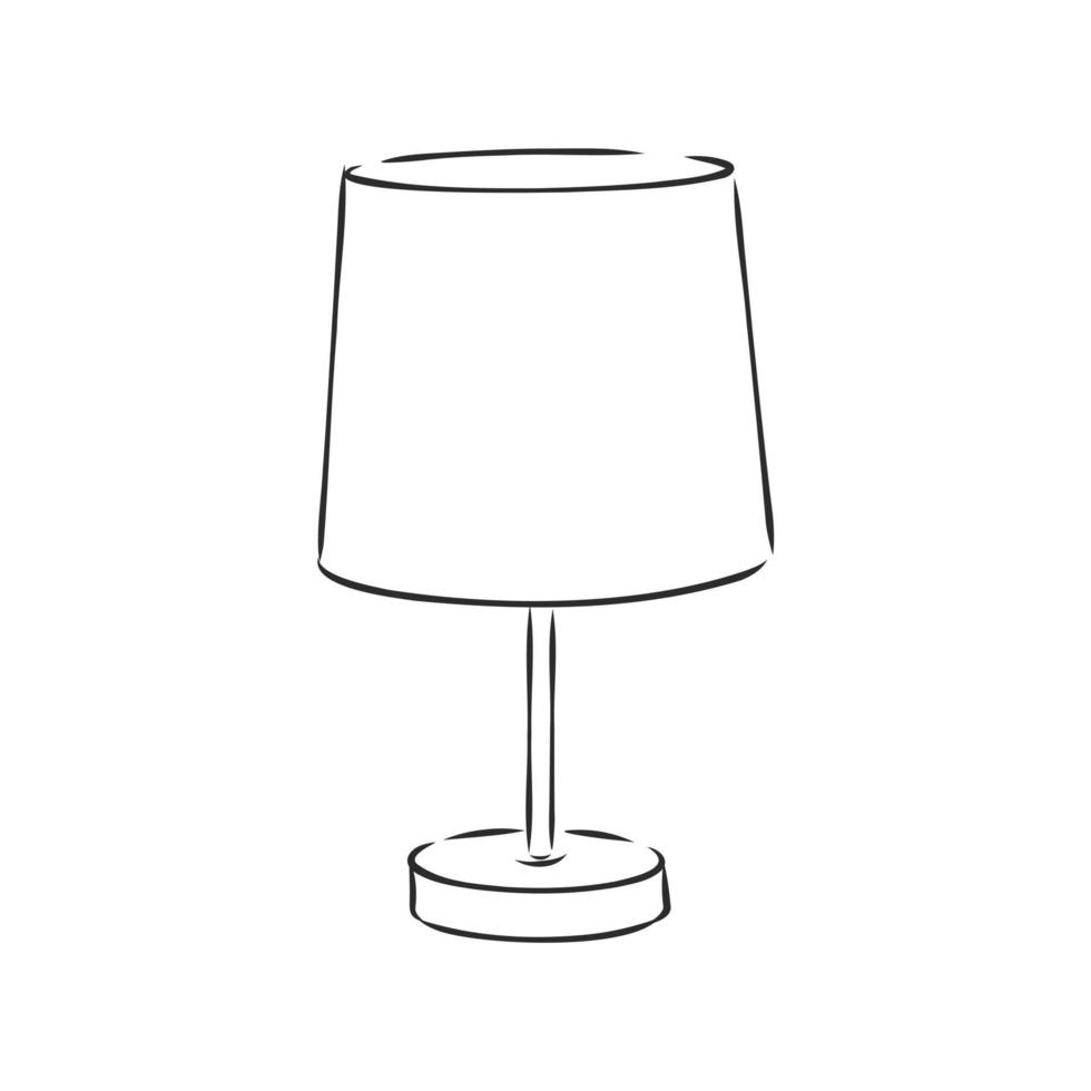 bosquejo del vector de la lámpara de mesa