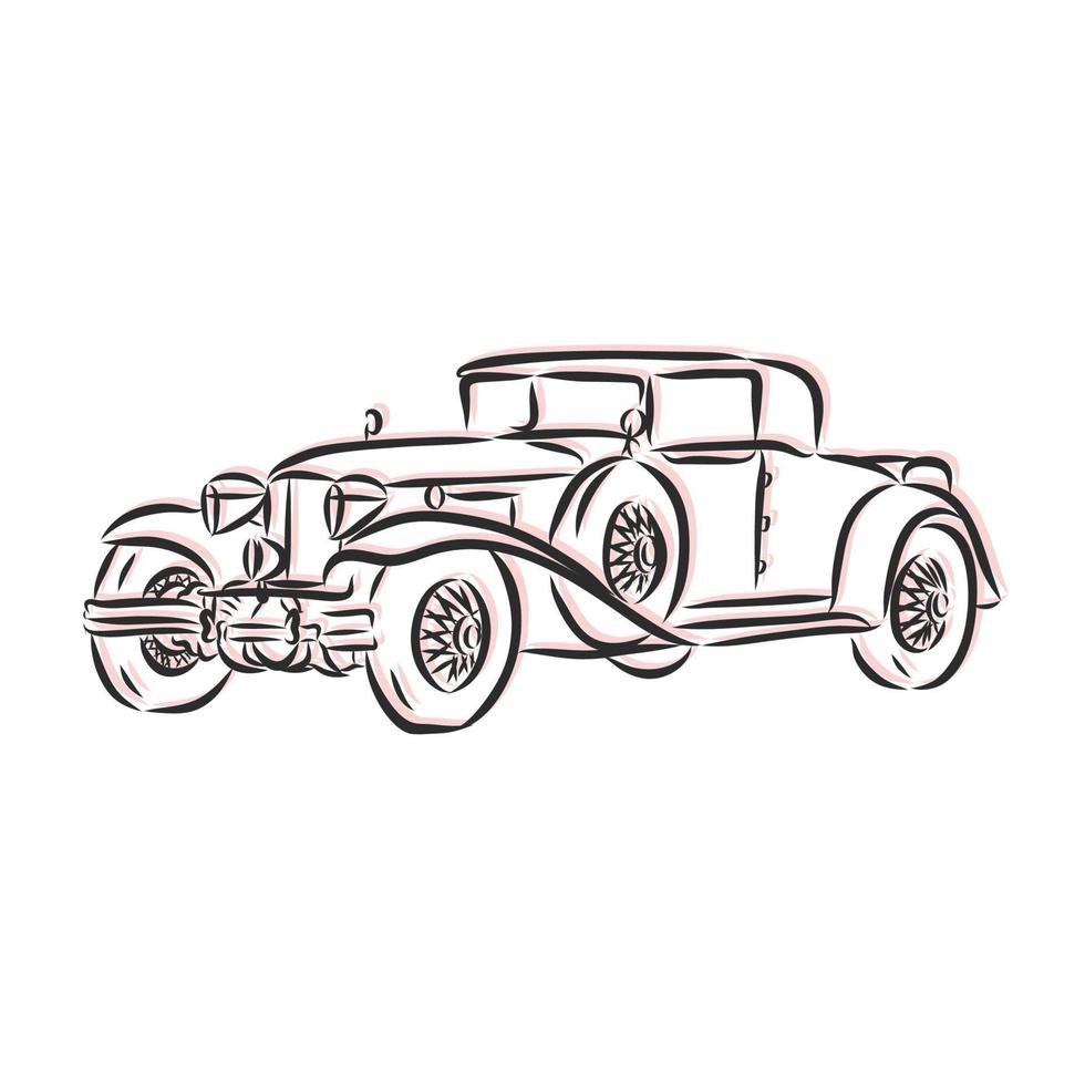 retro car vector sketch