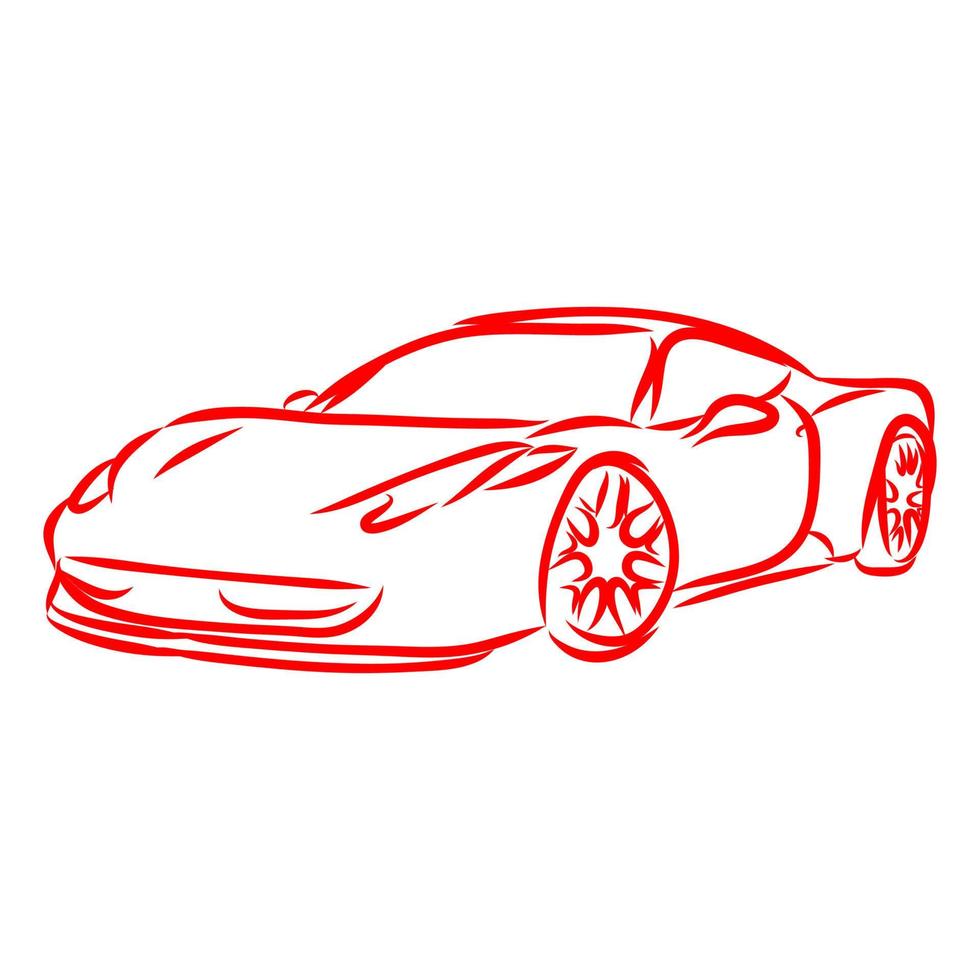 bosquejo del vector del coche deportivo