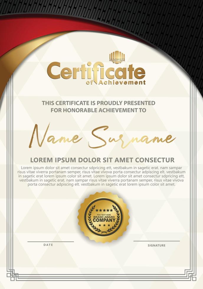 Certificate template with textured background, vector