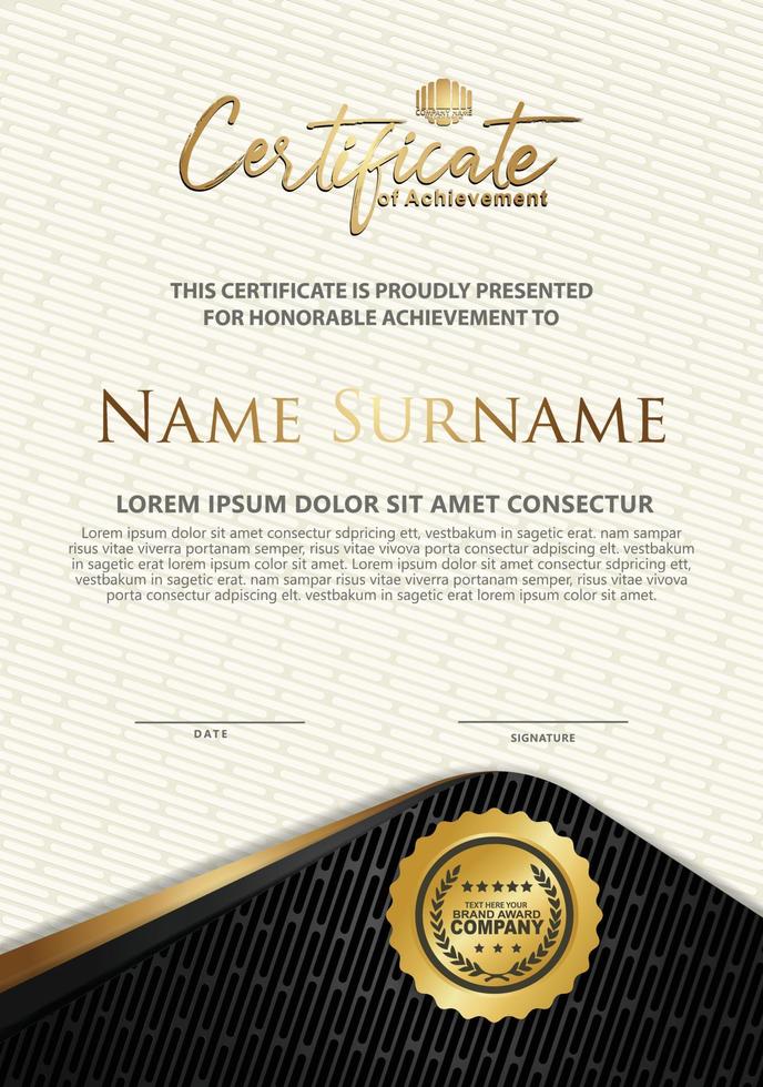 Certificate template with textured background, vector