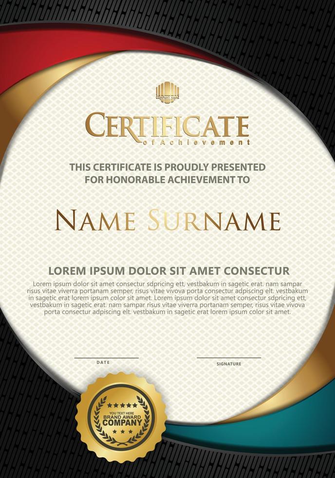 Certificate template with textured background, vector