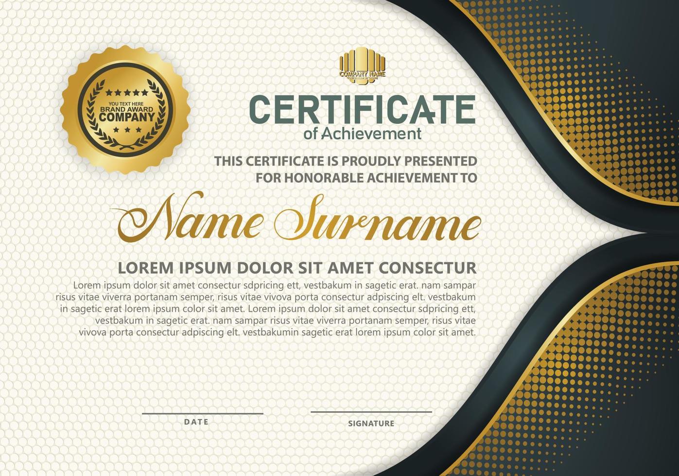 certificate template with luxury and elegant texture pattern background vector