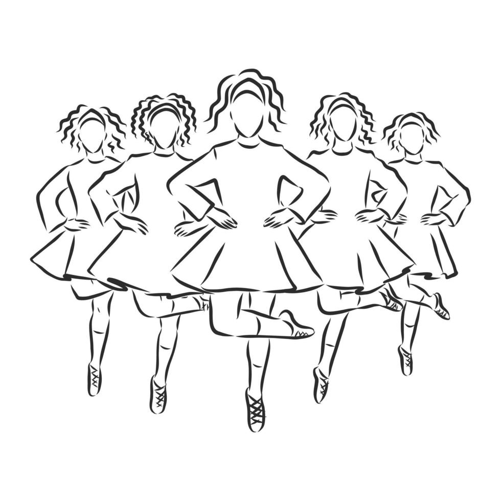 irish dancing vector sketch