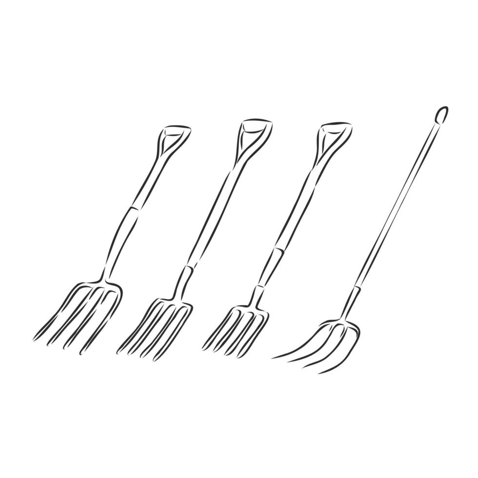 garden tools vector sketch