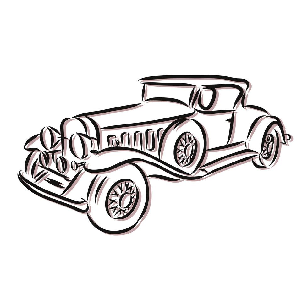 retro car vector sketch