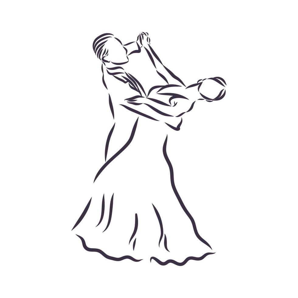 bosquejo del vector de la danza de la boda