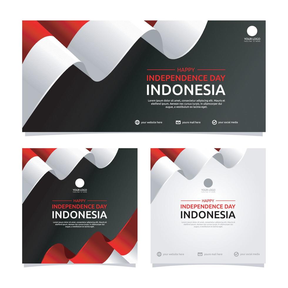 Happy Independence Day of Indonesia Banner Design vector