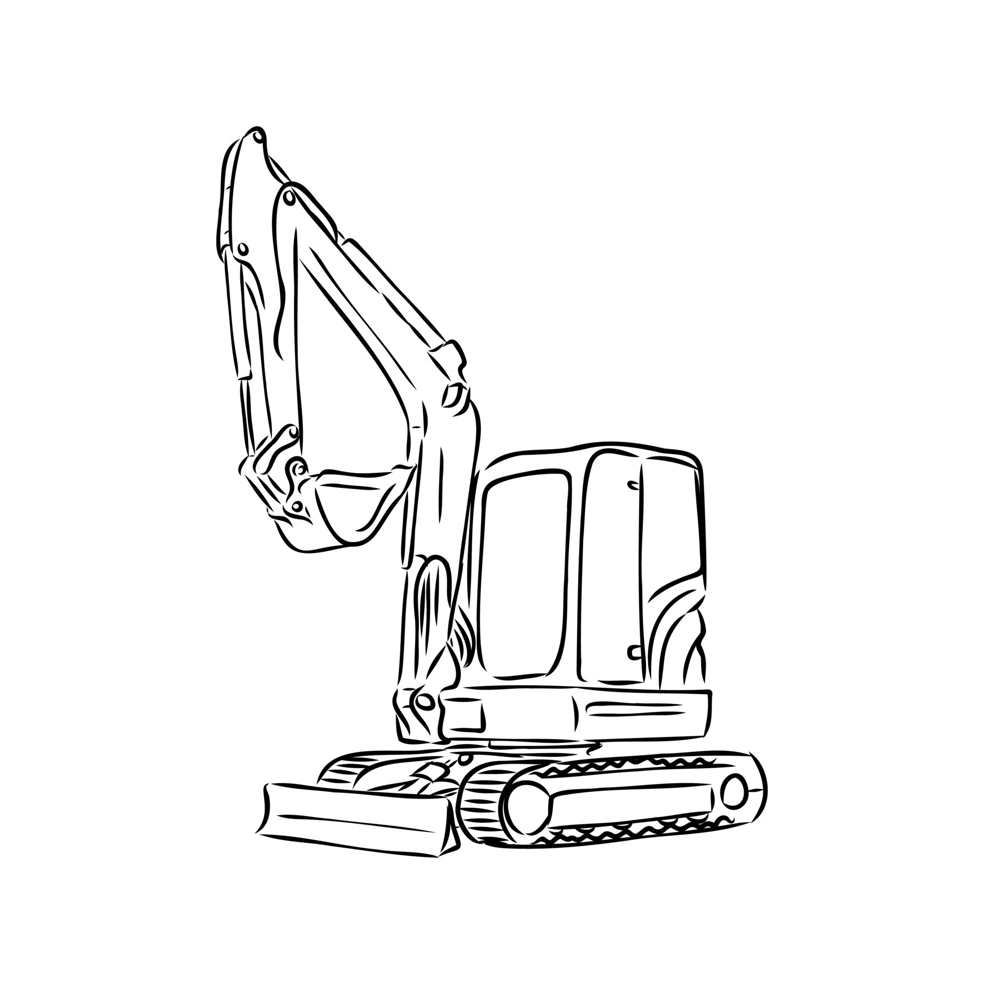 illustration of a excavator. vector drawing Stock Vector | Adobe Stock