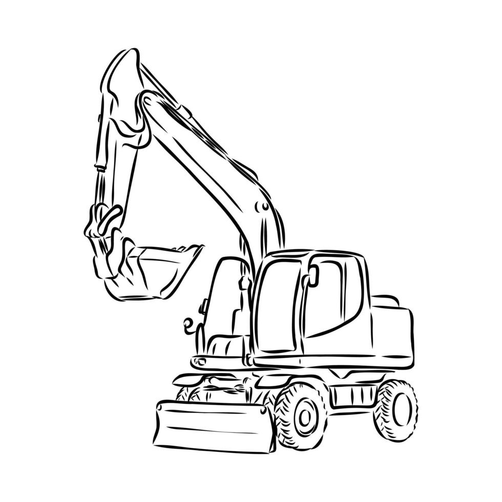 excavator vector sketch