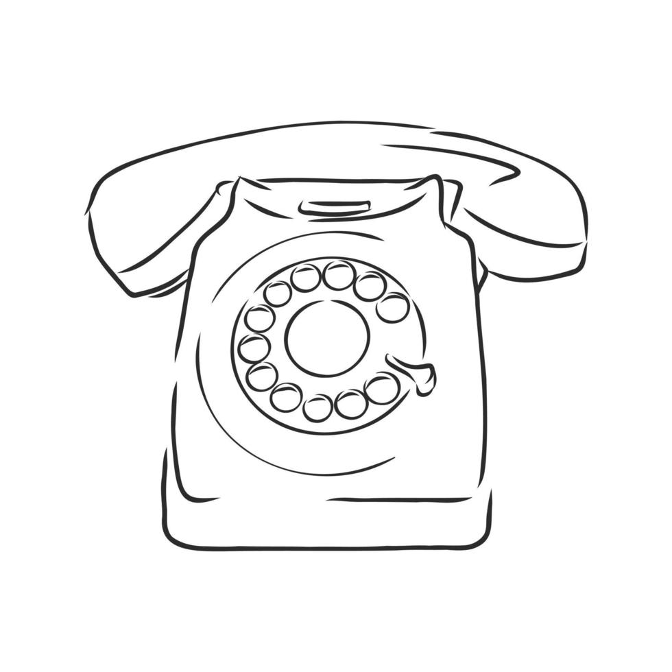 bosquejo del vector del teléfono retro