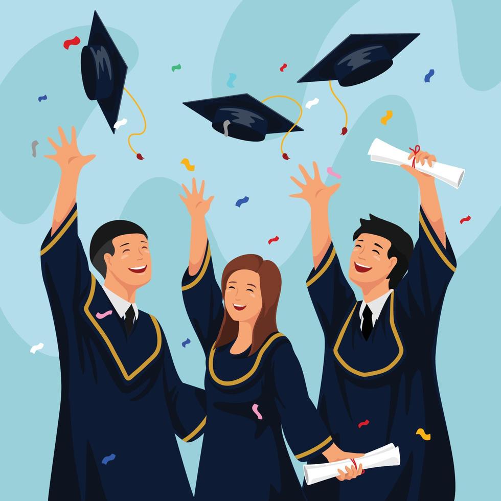 Student Celebrating Graduation vector