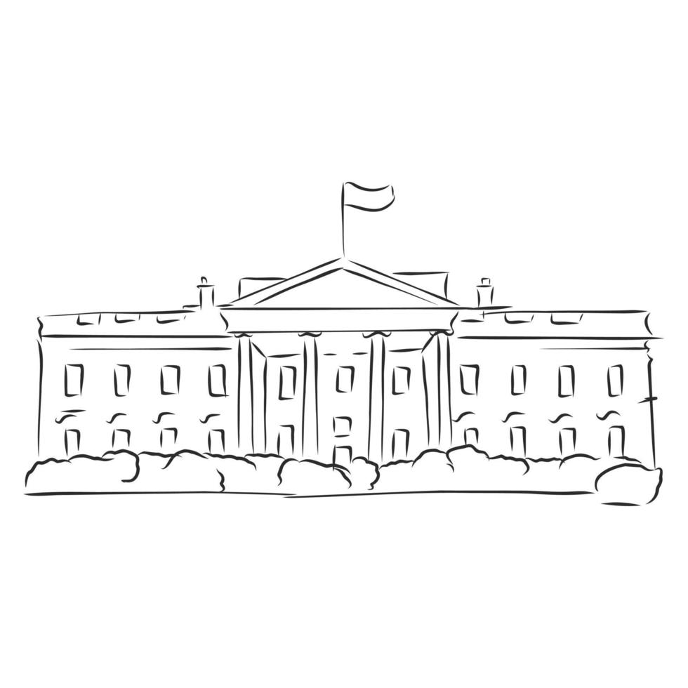 bosquejo del vector de la casa blanca