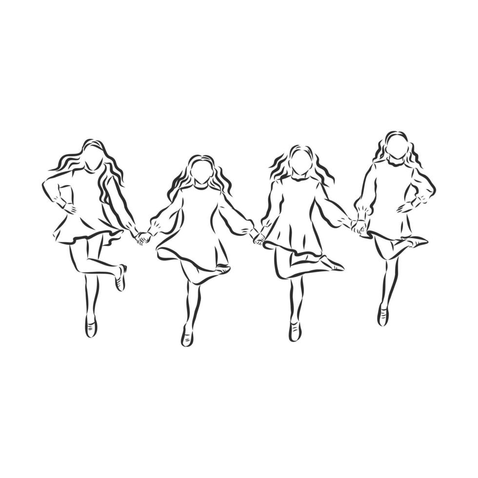 irish dancing vector sketch