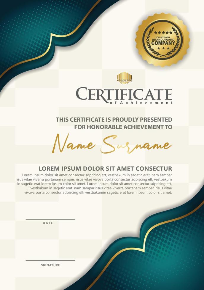 certificate template with luxury and elegant texture pattern background vector