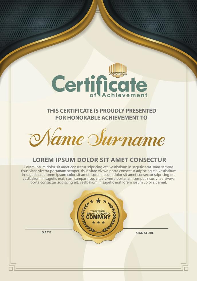 certificate template with luxury and elegant texture pattern background vector