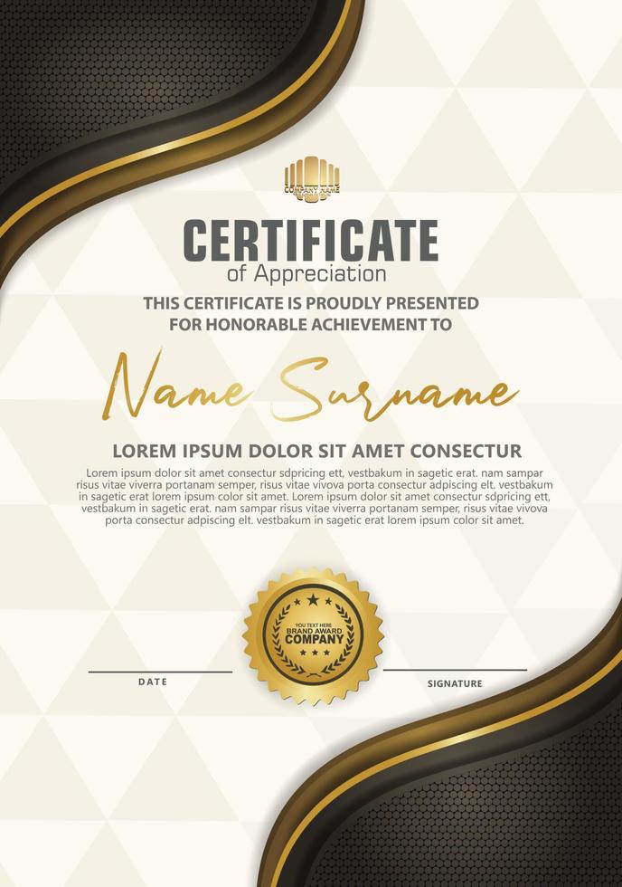 certificate template with luxury and elegant texture pattern background vector